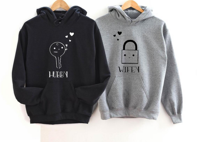 Lock And Key Couple Hooded Pocket Sweatshirt