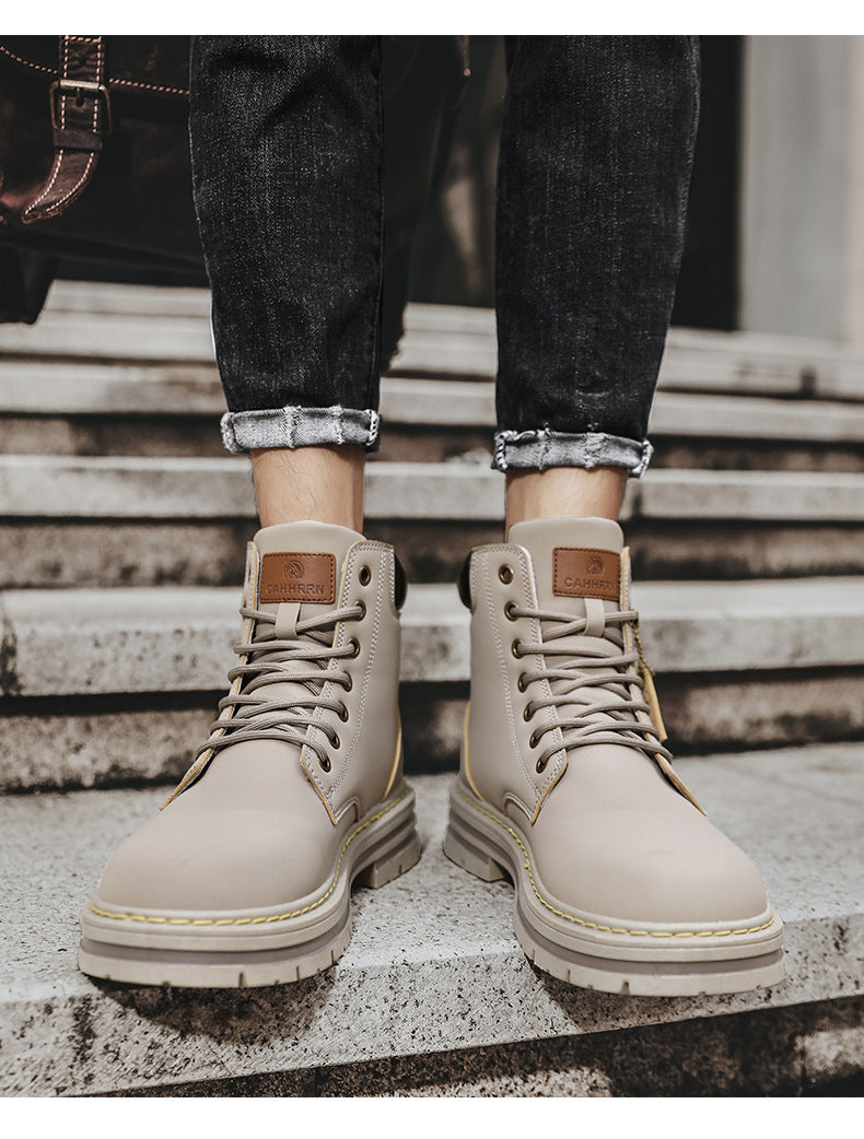 Men's Plus Size Vintage Leather Worker Boots