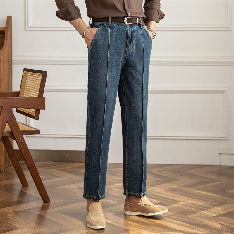 Rome Denim Single Pleated Trouser