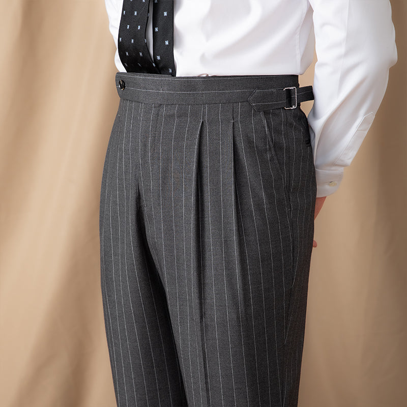 Mayfair Pinstripe Banking Double Pleated Trousers