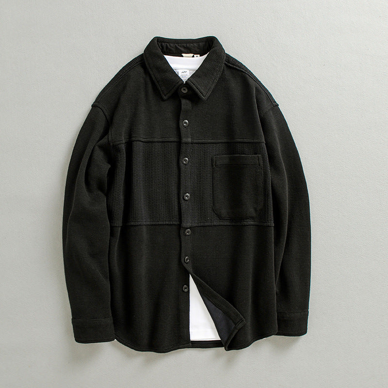 Vintage Woolen Long-sleeved Shirt For Men