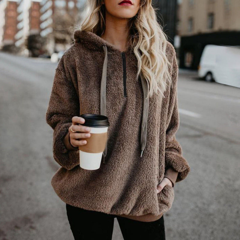 Women's Hooded Plush Sweater