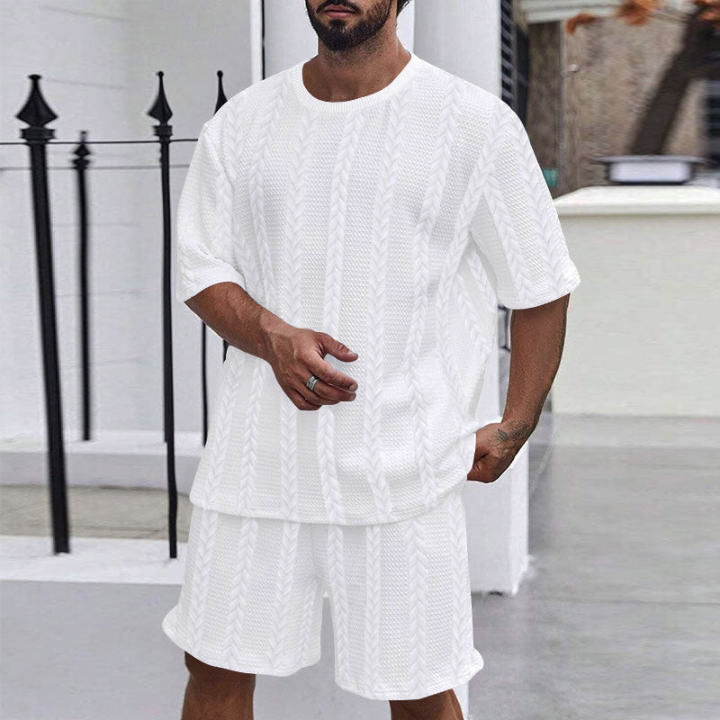 Fashion Shorts Sports Knitted Men's Suit