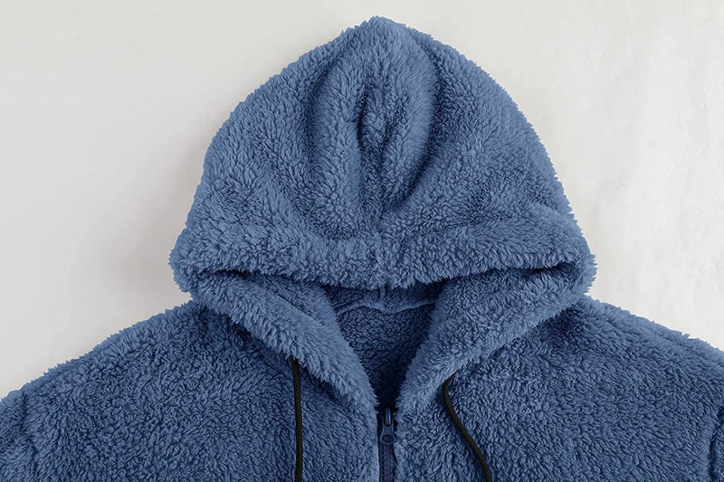 Men's Plush Cardigan Hooded Jacket