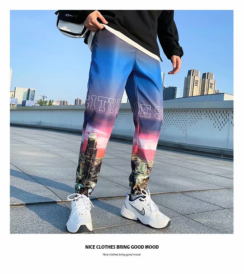 Gradient Color Trousers Men