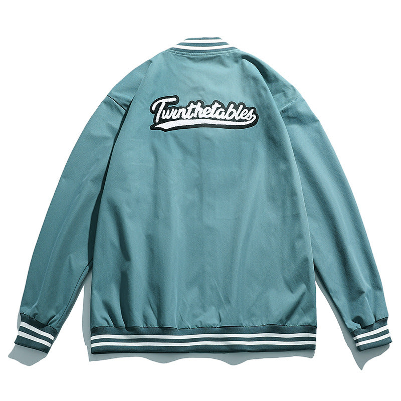 Embroidered Baseball Jacket Men's