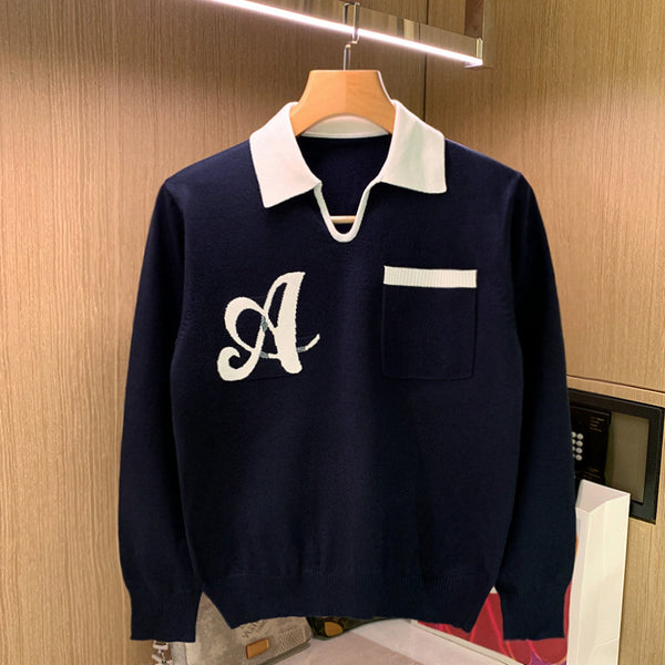 European And American Polo Long Sleeve sweater