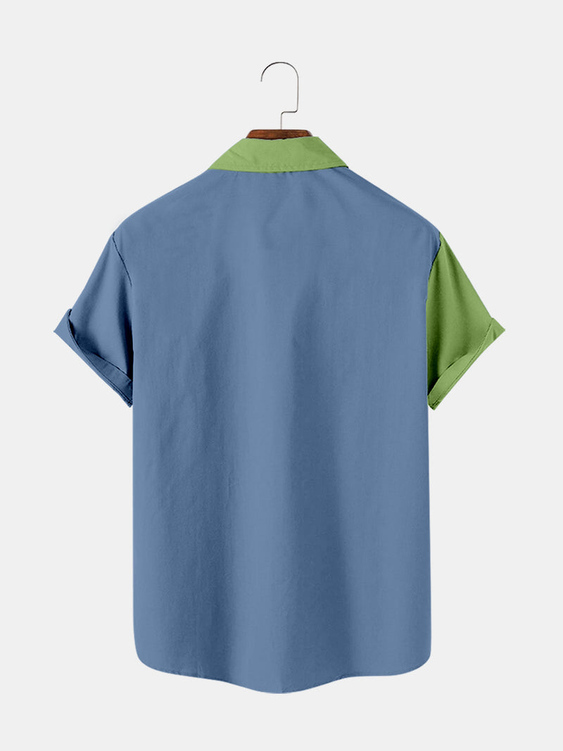 Patchwork 3D Digital Print Short Sleeve Shirt