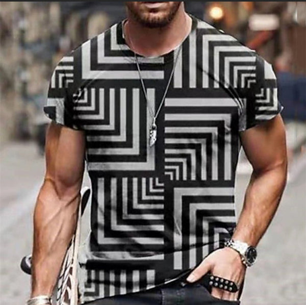 3D Digital Round Neck Short Sleeve T-Shirt