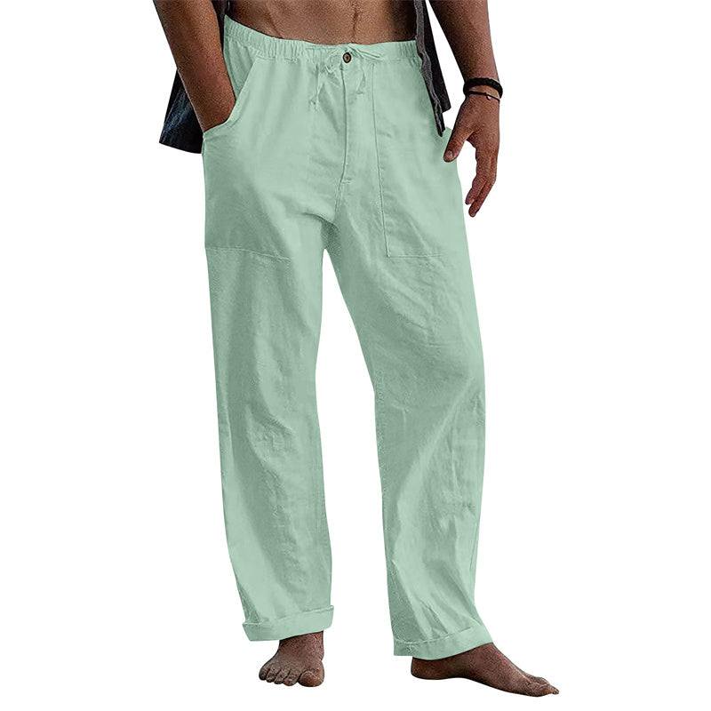 Men's Linen Casual Drawstring Loose Pants
