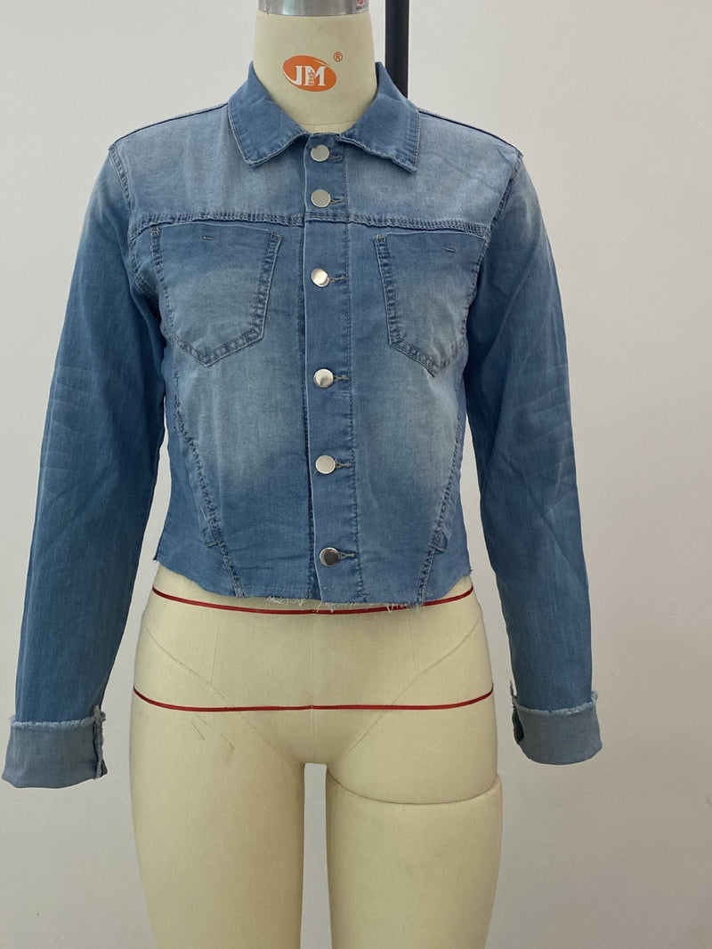 Stretch Denim Slim Short Jacket women