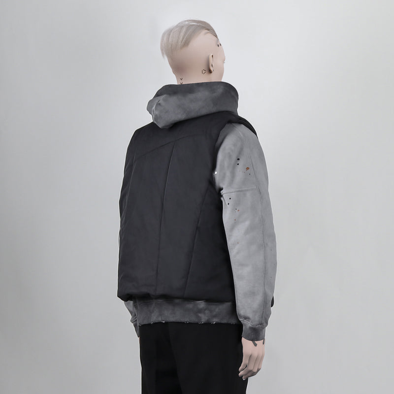 Irregularly Deconstructed Nylon Buckle Cotton jacket