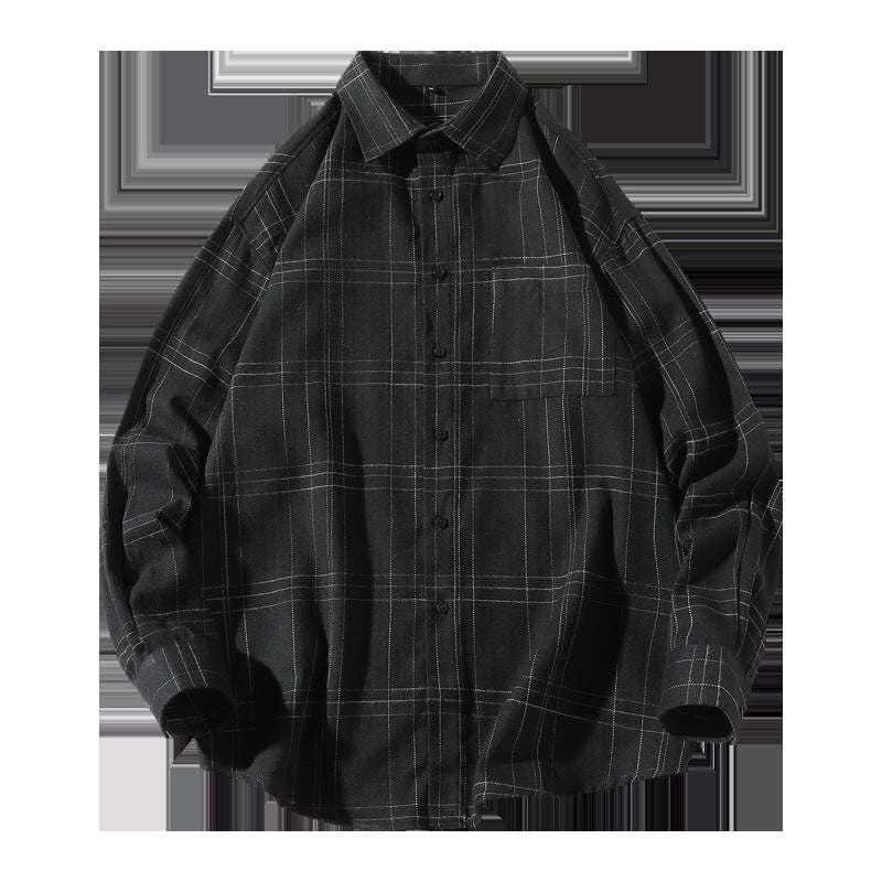 Men's Plaid Long-sleeved Shirt