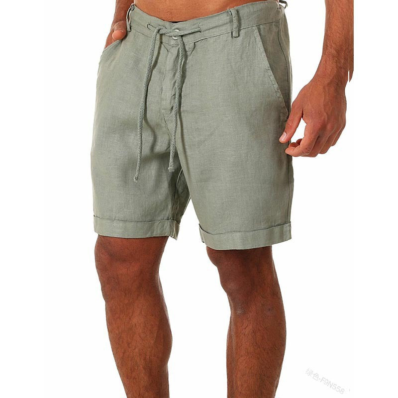 Pantalones deportivos con cordones de color liso Pantalones cortos para hombres Pantalones casuales