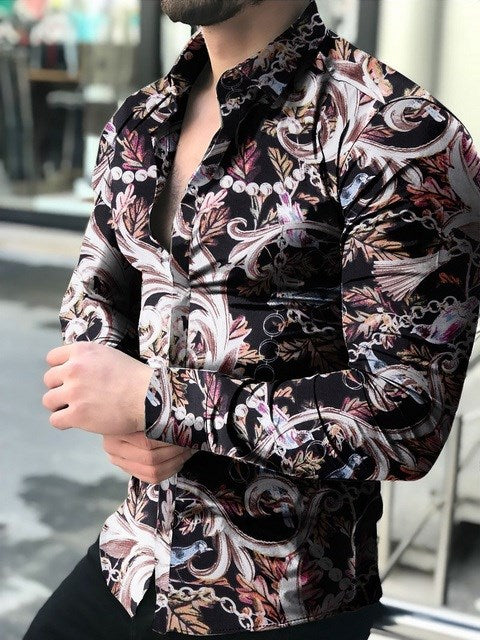 Men's printed floral shirt