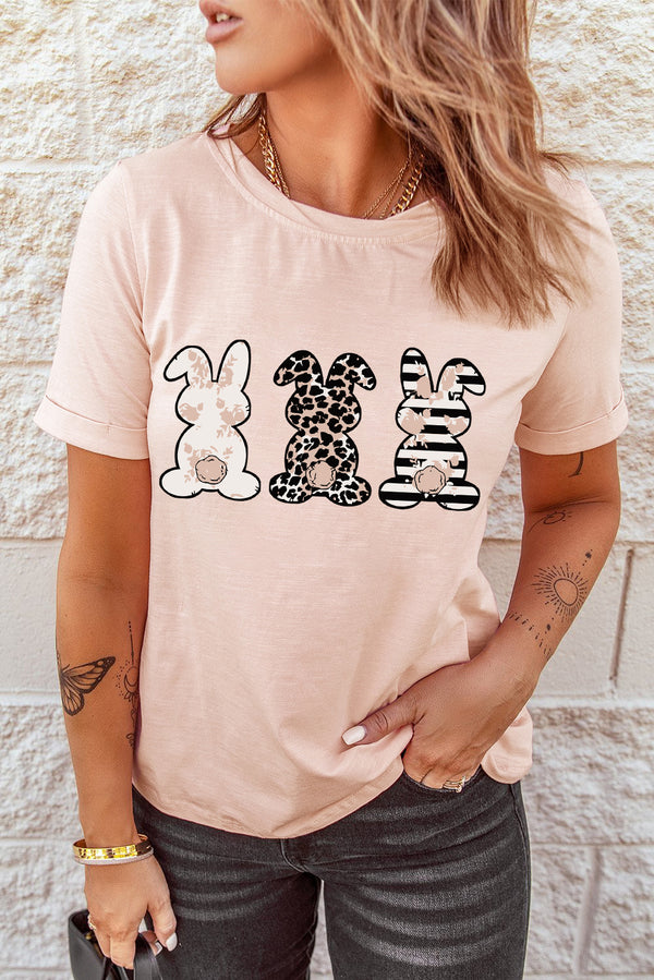 Camiseta con puños y estampado de conejito de Pascua