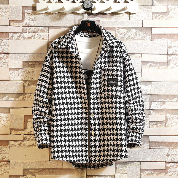Loose Personality Men Simple flannel Jacket