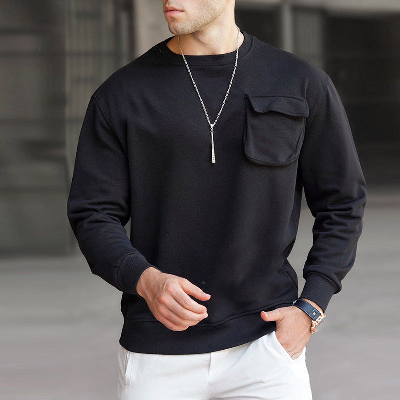 Round Neck Pullover Loose Solid Color Sweater