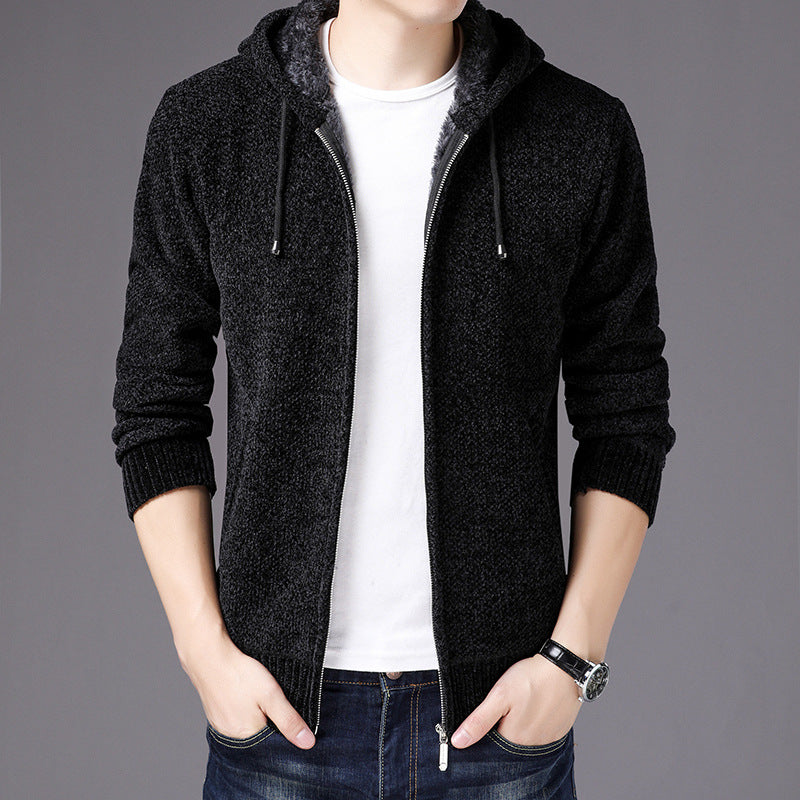 Knit Cardigan Men's Winter Zipper Coat Jacket