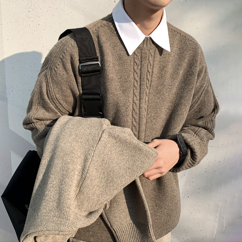 Jersey vintage japonés de moda suelta para hombre