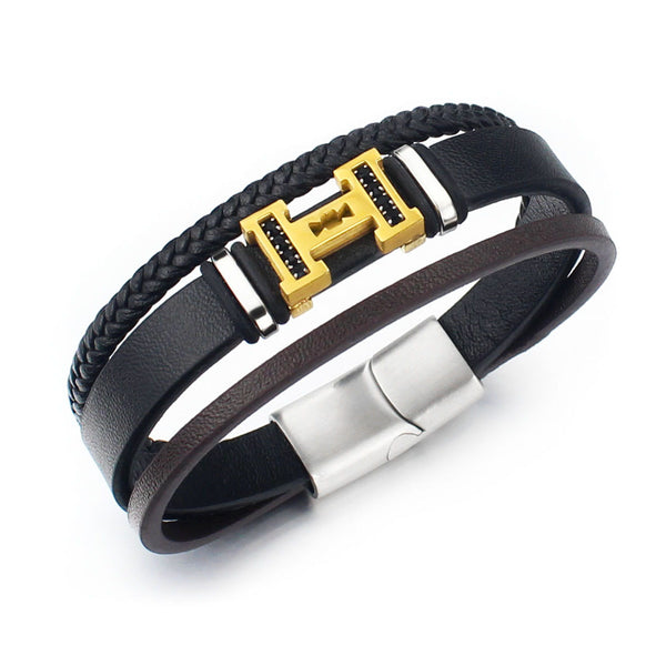 Three-layer braided diamond bracelet