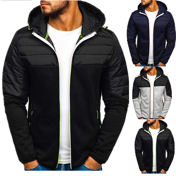 Men's Solid Colo Rhombus Small Padded Jacket