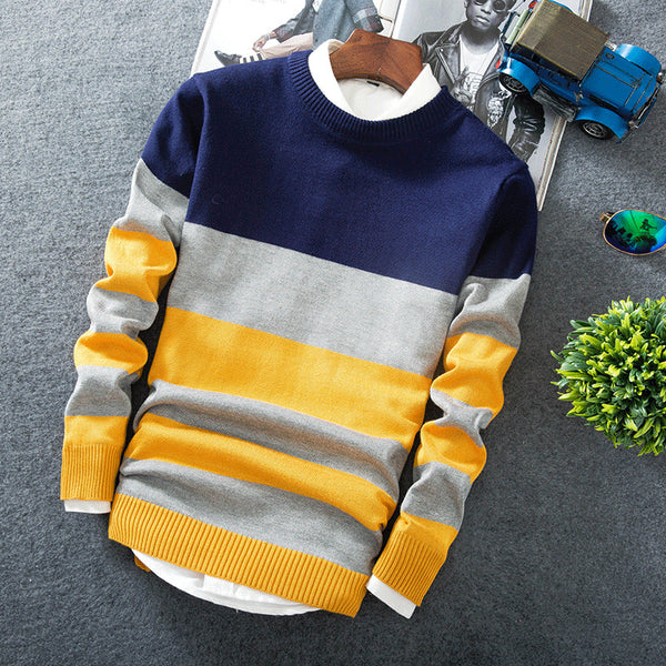 Suéter casual urbano de rayas horizontales 