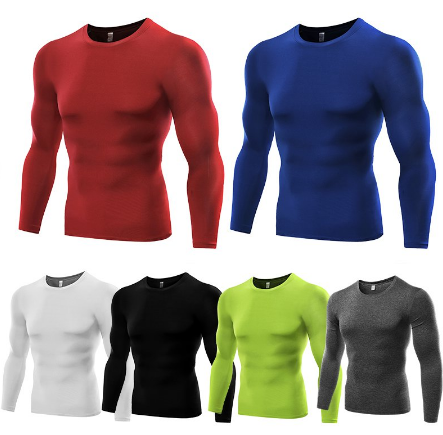 Sports Tights Round Neck High Stretch Compression Fitness T-shirts