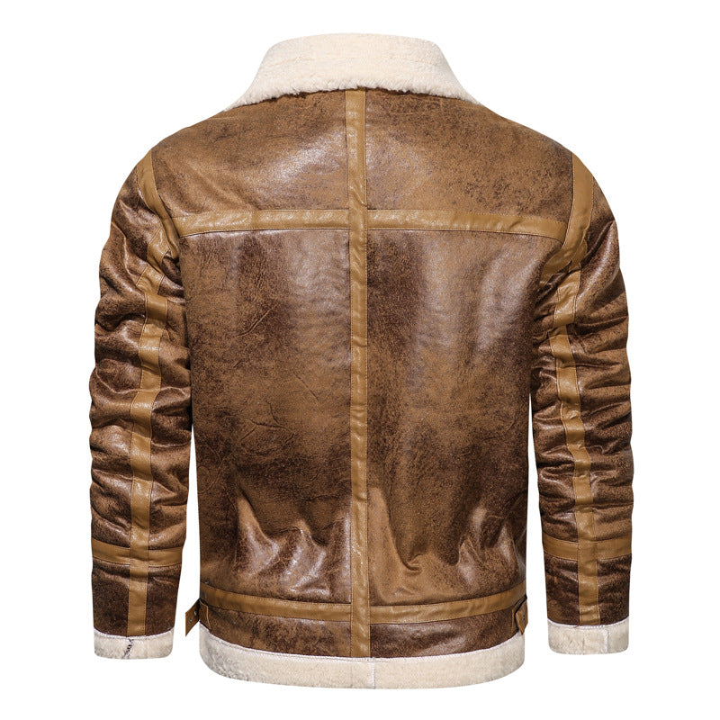 Casual Lapel Faux Fur All-in-one Men's Jacket