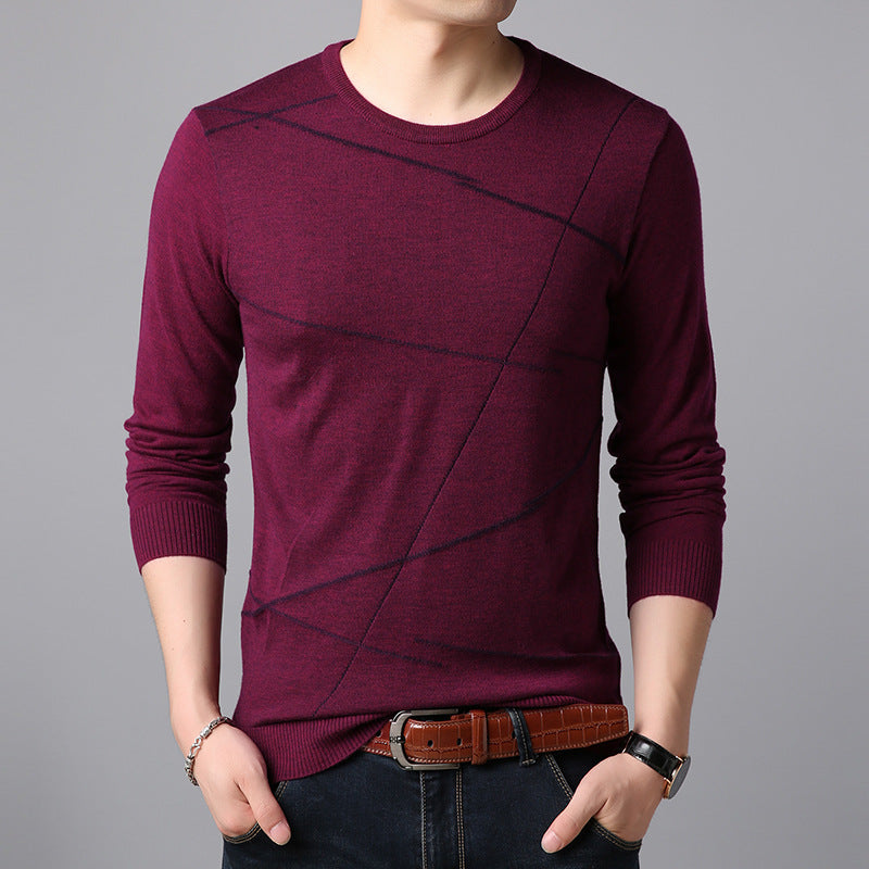 Men's round neck knitted sweater