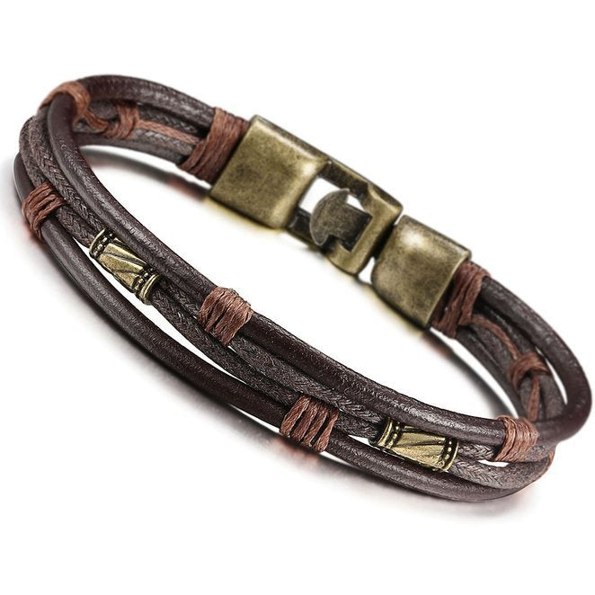 Retro Men's Braided Leather Bracelet