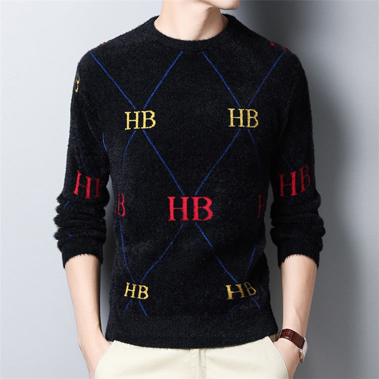 Imitation velvet sweater