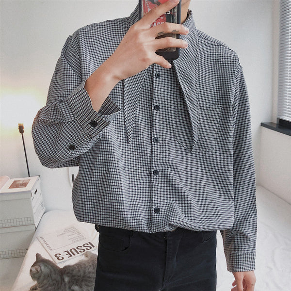 Houndstooth long sleeve shirt