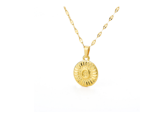 Capital English Letter Disc Necklace Women And Men