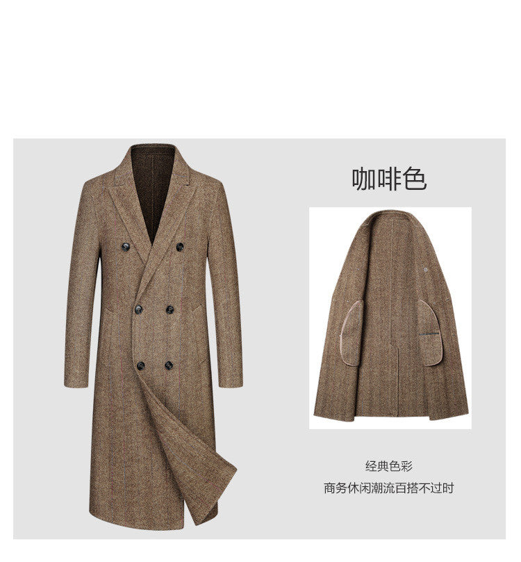 men's cashmere long trench coat men