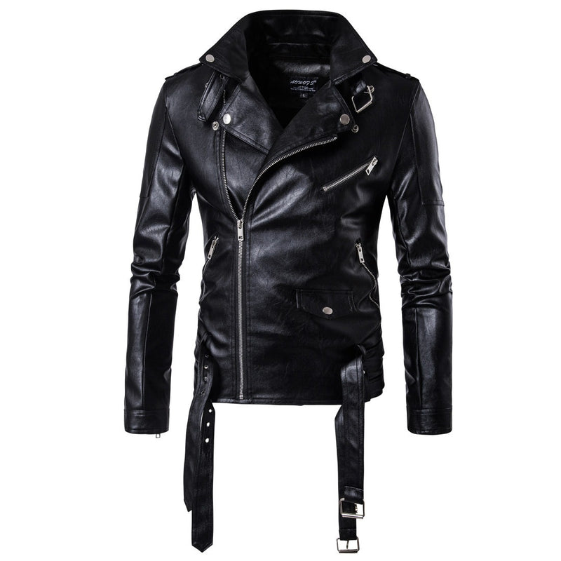 Punk Men's Leather Carripi Motorcycle jacket