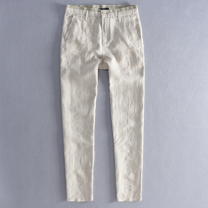 Cotton and linen breathable pants man