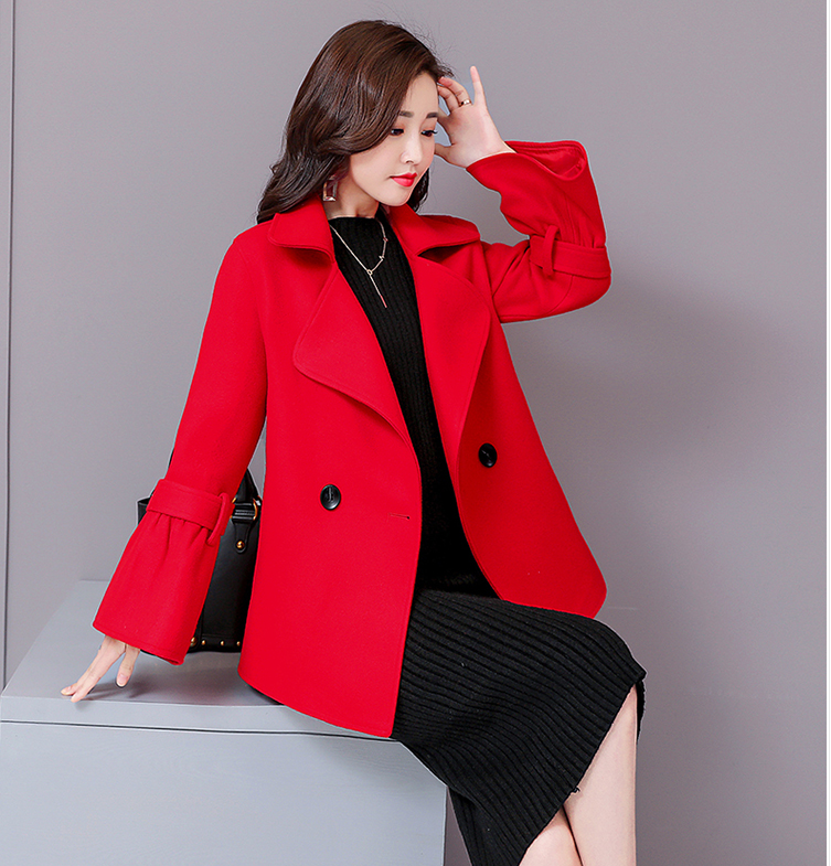 Double-Breasted Trend Stitching Wool Coat