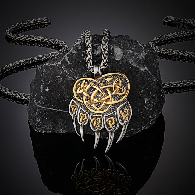 Never Fade Viking Celtic Wolf Claw Necklace Men