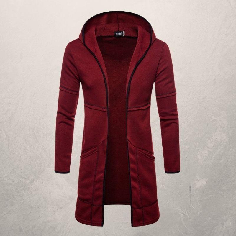 New Mid-Length Large Pocket Hooded Cardigan For Men