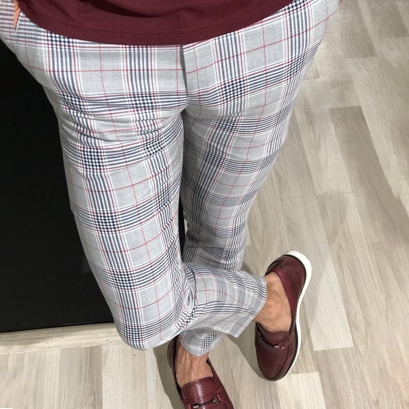 Men's casual plaid pants