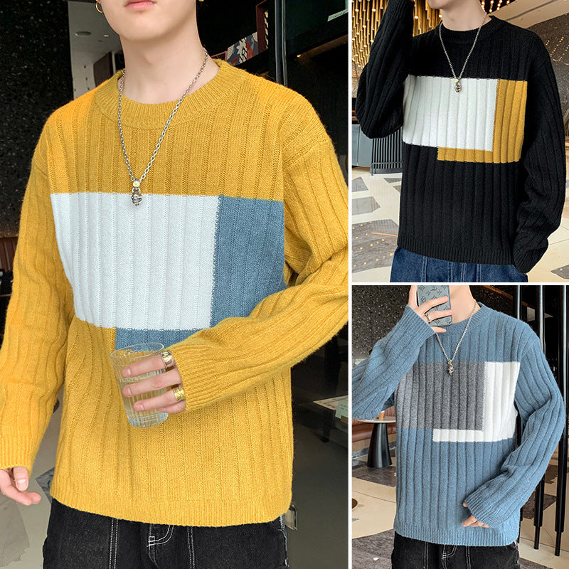 Knitted Sweater Men's Trendy Brand Loose Warm Sweater