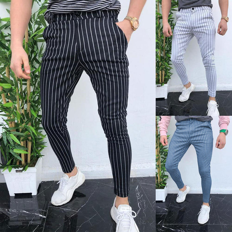 European And American Striped Men's Casual Pants