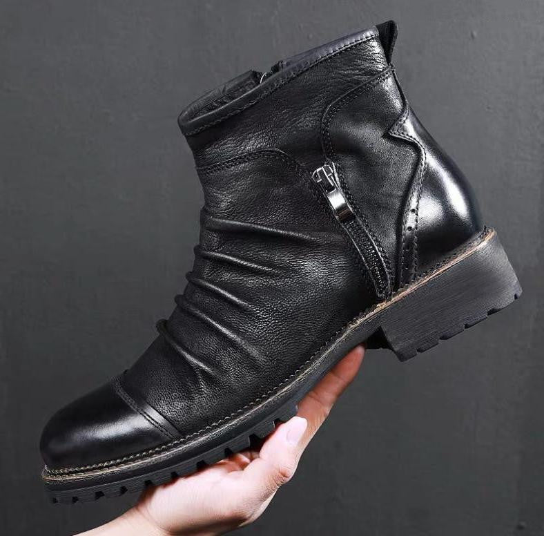 Leather shoes for men marten boots
