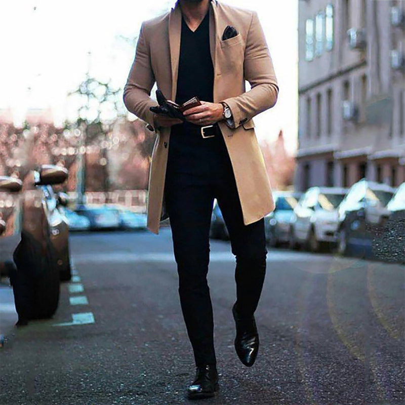 Men's Woolen Trench Coat