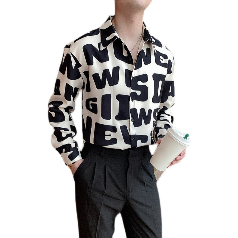 British Loose Thin Letters Long Sleeves shirt
