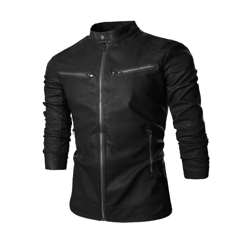 Chaqueta de cuero para hombre Chaqueta de moto para hombre