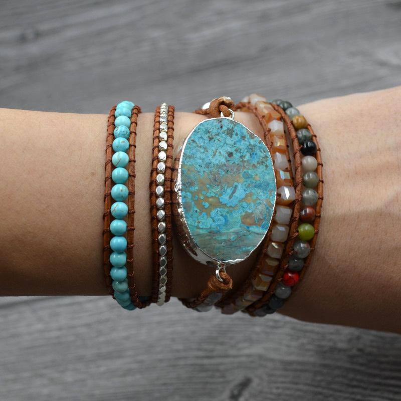 Natural Stone Woven Handmade Bohemian Bracelet
