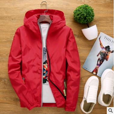 Hooded thin sports slim reflective jacket