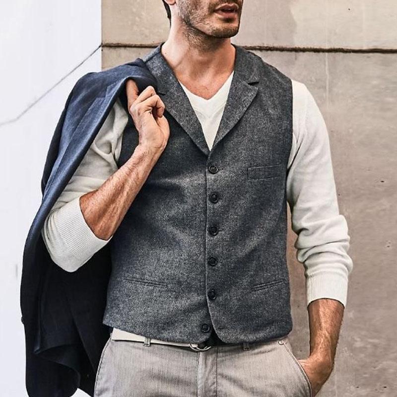 single-breasted casual vest men